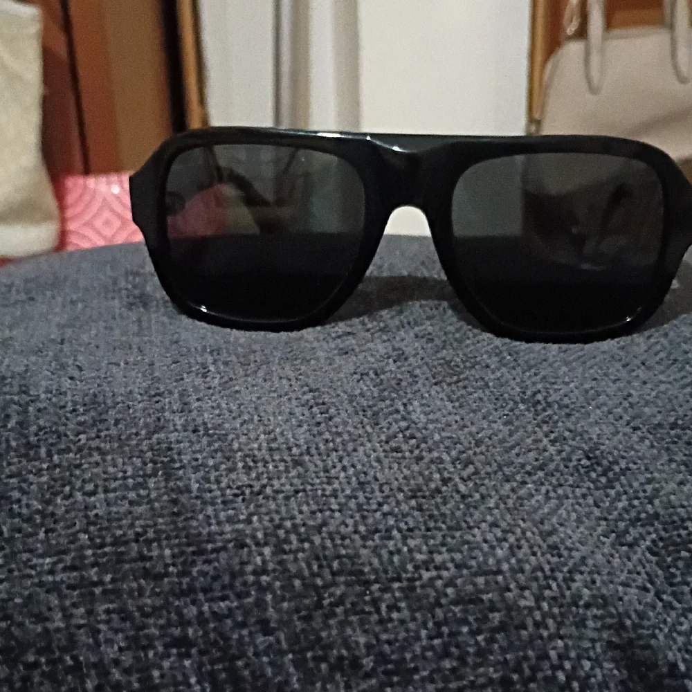 Burberry Black and Silver Logo Temple Sunglasses
